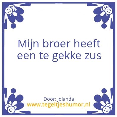Tegeltje: Broer zussendag