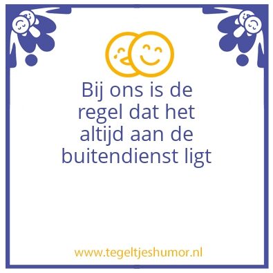 Tegeltje: Buitendienst