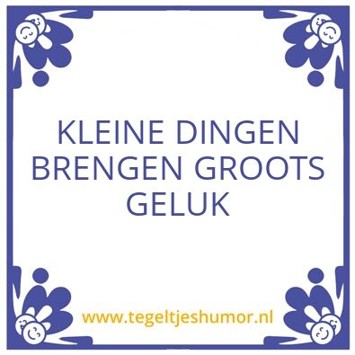 Tegeltje: Kleine dingen