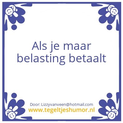 Tegeltje: Belasting