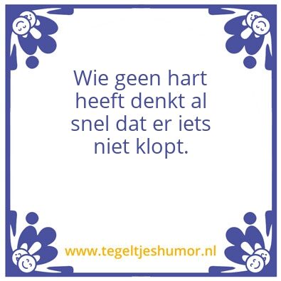 Tegeltje: Harteloos