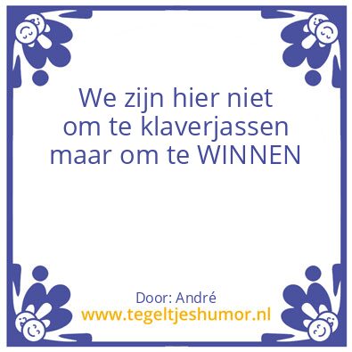 Tegeltje: Winnen