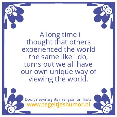 Tegeltje: I did not know