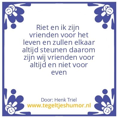 Tegeltje: Riet en Henk