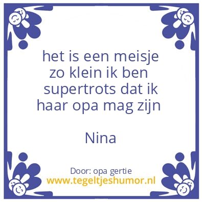 Tegeltje: Onze Nina