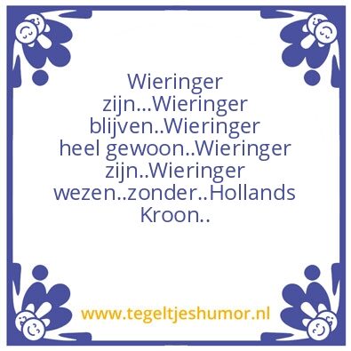 Tegeltje: Hollands Kroon