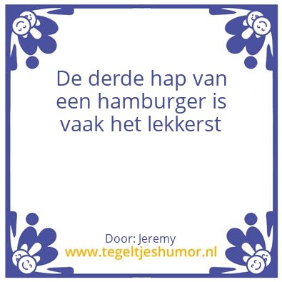 Tegeltje: Hamburger