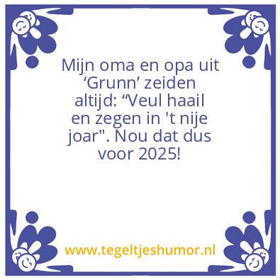 Tegeltje: Nieuwjaar 2