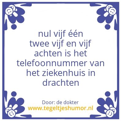 Tegeltje: Telefoonnummer