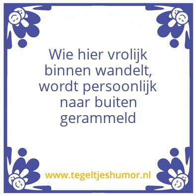 Tegeltje: Waarschuwing