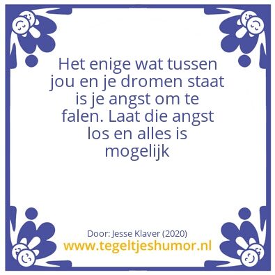 Tegeltje: Jesse Klaver motto