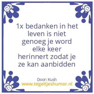 Tegeltje: Dankbaar