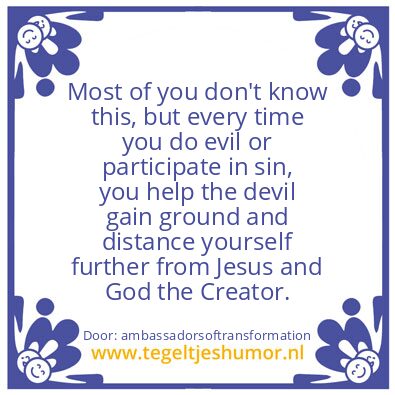 Tegeltje: I subject the devil