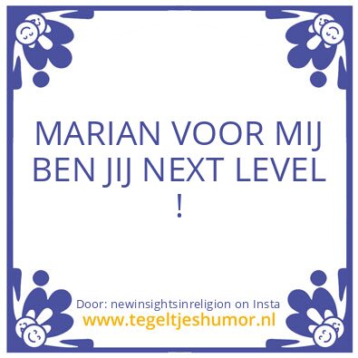 Tegeltje: Marian.