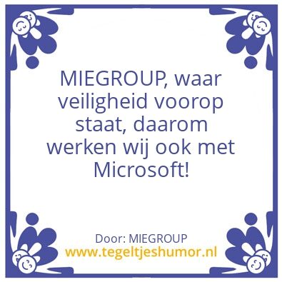 Tegeltje: MIEGROUP