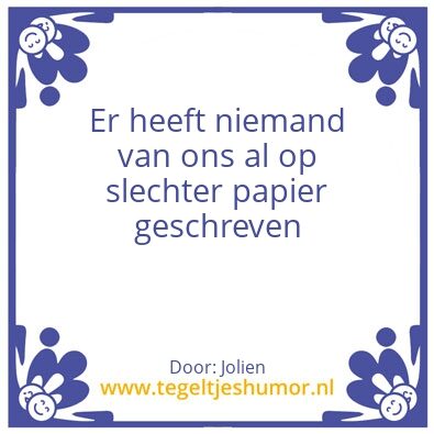 Tegeltje: Papier