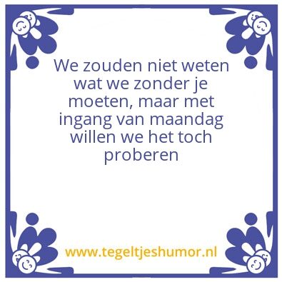 Tegeltje: Pensioen