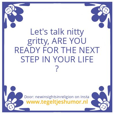 Tegeltje: Let’s talk nitty gritty,