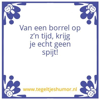 Tegeltje: Borrel