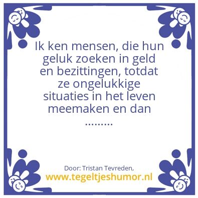 Tegeltje: Ik ken â€¦â€¦
