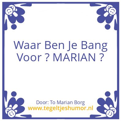Tegeltje: Waar Ben Je Bang Voor ?