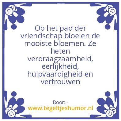 Tegeltje: Pad der vriendschap
