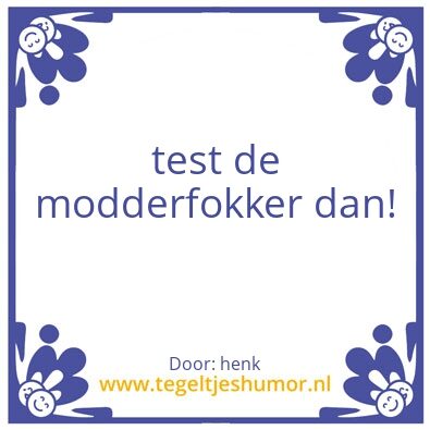 Tegeltje: test123