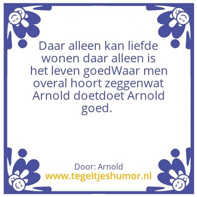 Tegeltje: Daar Alleen
