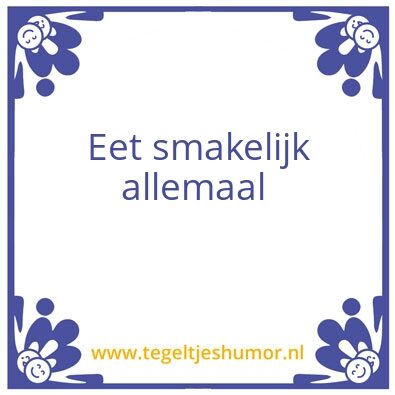 Tegeltje: Etenstijd