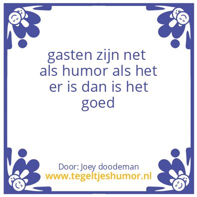 Tegeltje: Gastvrijheid