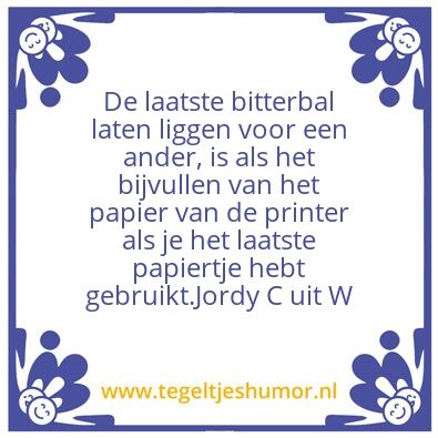 Tegeltje: Bitterbal collega