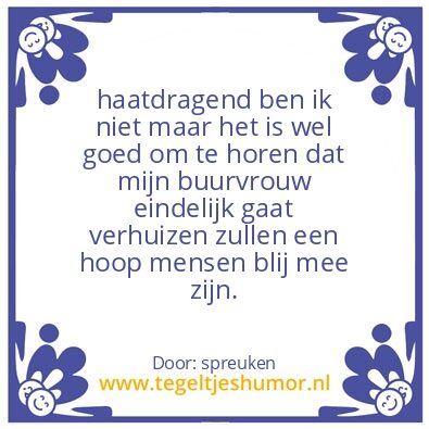 Tegeltje: opgeruimd