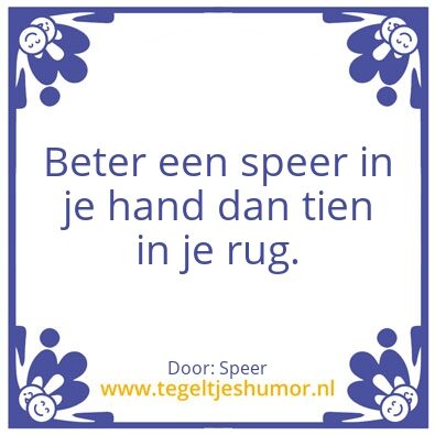 Tegeltje: Speer
