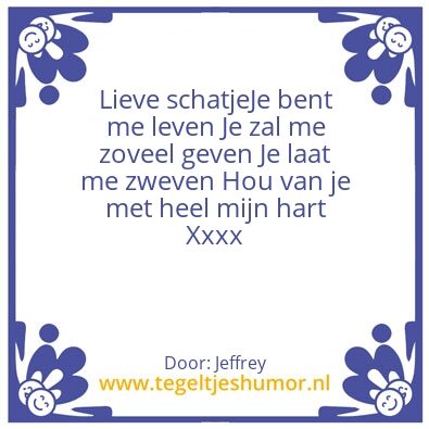 Tegeltje: Mijn lieverd