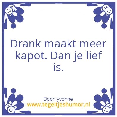 Tegeltje: alcohol