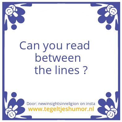 Tegeltje: If you need guidance ..