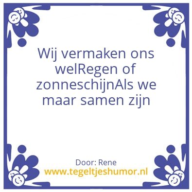 Tegeltje: Samenzijn