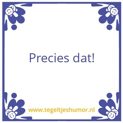 Tegeltje: Precies dat