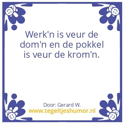 Tegeltje: Werk