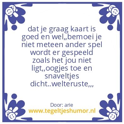 Tegeltje: kaarten