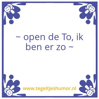 Tegeltje: To