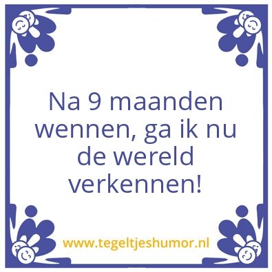 Tegeltje: 9 maanden