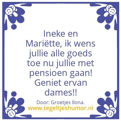 Tegeltje: Pensioen