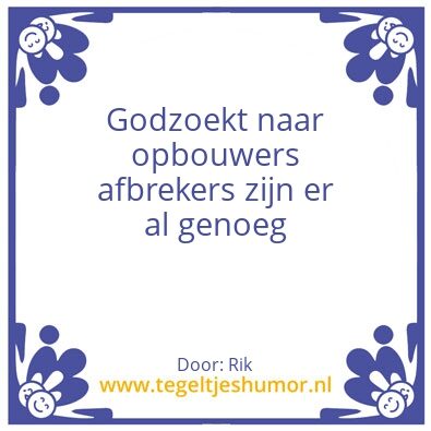 Tegeltje: God zoekt