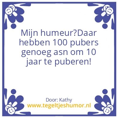 Tegeltje: Humeur