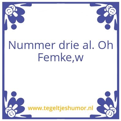 Tegeltje: MIjn vriendin Femke