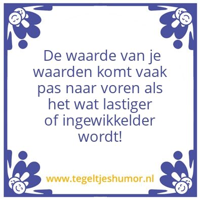 Tegeltje: waarden