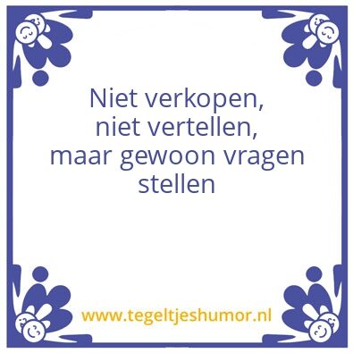 Tegeltje: Sales