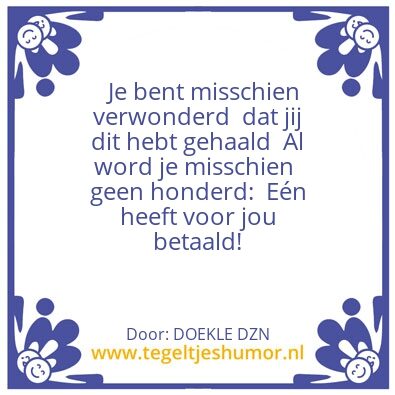 Tegeltje: DOUWE 70 JAAR