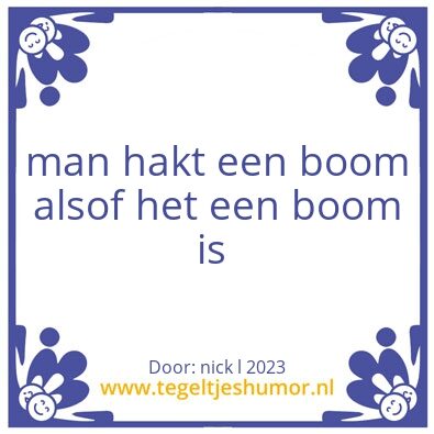 Tegeltje: nickger